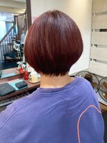 モーラ 浅香山店(MOLLA)&nbsp;ツヤ感レッドブラウンボブ【浅香山】