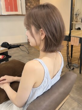 ノア 三宮店(NOA) 【NOA】くびれ韓国ミディボブ透明感グレージュ小顔見えレイヤー