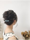 編みこみアップスタイル