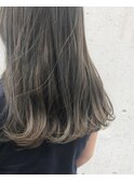パネルハイライトアッシュグレー透明感透け感ロングヘア