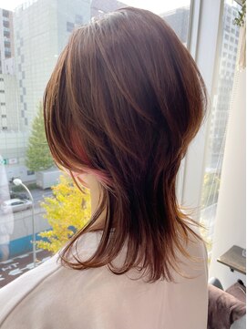 グーフィートーキョー 銀座(Goofy Tokyo) ハイウルフカット/イヤリングカラーピンク/インナーカラー