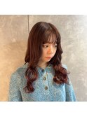 レッドカラープルエクステ10代20代名古屋美容室