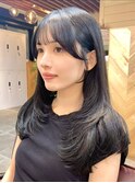 韓国風大人レイヤーカット/ミディアムレイヤー/顔まわり/船橋駅