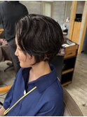 20代30代40代◎似合わせカット黒髪小顔カットショートボブパーマ