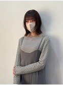 ぱつっとボブ　ショコラブラウン