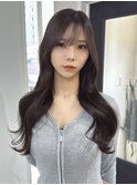 桑名ロングレイヤーカットハッシュカット透明感カラー重めロング