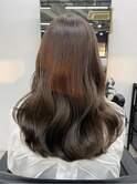 ブリーチなしダブルカラー_グレージュ_艶カラー_透明感_韓国ヘア