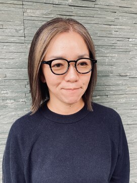 ハイライトワンレンボブ