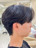 ニコ トウキョウ ヨコハマ(nico) メンズセンターパートウルフセンターパートニュアンスパーマ襟足