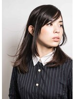 ブルー ヘアーメイク(Blue Hair Make)&nbsp;顔周りにデザインの入ったミディアムロング