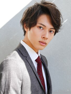 アフロート ディル(AFLOAT D'L) 七三オールバック アップバング クセ毛ショート かき上げ