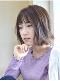 【コトノハ】髪質改善春ラベンダーカラー外ハネボブぷつっとボブ