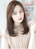 流れる上品かきあげバング×レイヤーカット【アフロート京佳】