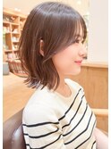 ★くびレイヤーエモージュオリーブベージュレイヤーカットミディ