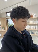 スパイラルパーマ×シルバーアッシュ