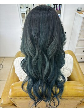 グラスペディア(graspedia) ターコイズグリーンバレイヤージュ【広島派手髪】