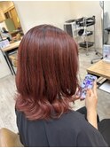 レイヤーカット×暖色系カラー