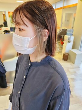 リップソウル(RIP SOUL) 《RIP SOUL》インナーカラー ミルクティーベージュ ボブ