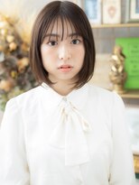 カバーヘア ブリス 北浦和(COVER HAIR bliss)&nbsp;大人可愛いグレーベージュ切りっぱなしボブ20代30代40代