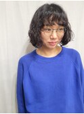 カーリーパーマ　ボブ