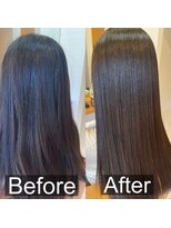 スリーク(SLEEK)&nbsp;SLEEK式髪質改善【縮毛矯正】ビフォーアフター　表面