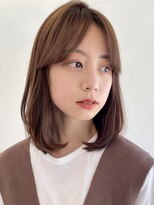 ステアケース 武蔵小杉店(stair:case) ココアベージュ内巻きミディアム大人かわいいセンターパート