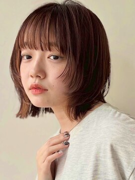 ガーデン 銀座(GARDEN) 顔まわりレイヤー/くびれヘア/アプリコットオレンジ夏/20代/30代