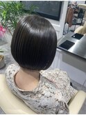 ツヤ髪くびれボブ　カーキアッシュ　髪質改善