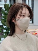 大人ボブ銀座レイヤーカット有楽町ミディアムボブベージュ
