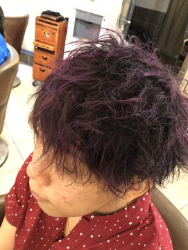 キャンバス バイ ネオリーブ 横浜西口(Canvas by neo.) 横浜★フェザーマッシュスパイラルハイライトピンクパープル