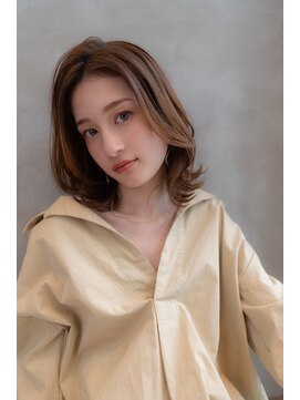 ケアリー 武蔵小杉(Carelly) 大人かわいい前髪セシルカットココアブラウンフリンジウェーブ