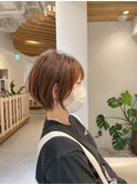 イメチェンひし形シルエット束感ショートマッシュグレーベージュ