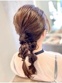 【filo 明比】ヘアアレンジ　編みおろし × アシンメトリー