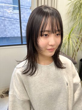 アム(amu) フェイスレイヤー×外ハネミディアム×髪質改善酸性ストレート