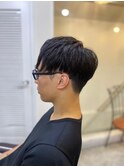 【soy-kufu】MEN'S HAIRアッシュブラックマッシュパーマ 
