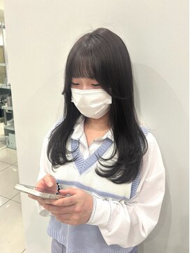 ハピネス 西大寺店(Happiness) レイヤーカット 韓国レイヤー 暗髪 黒髪 顔周りカット