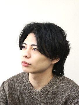 シルフィ(sylph) ニュアンスパーマ_センターパート_マッシュウルフ