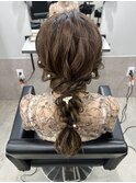 タイトヘアセット/アップヘア/ローポニー/結婚式ヘアセット