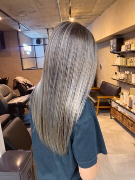 サニー 渋谷(SUNNY) アプリコットオレンジ、ホワイトブロンド、ロングレイヤー