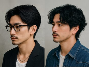オズ 安積店(OZ)の写真/《ひげ・眉も馴染む大人ヘア》プライベートもビジネスシーンも抜け目なくカッコいいパーマスタイル提案＊