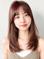 斜めバング似合わせカットくびれヘア大人可愛い艶感うるツヤ