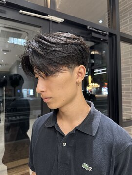 カルム(kalm) メンズセンターパートウルフセンターパートニュアンスパーマ襟足