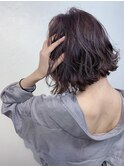 パープルラベンダー_無造作ウェーブショート_ほの甘ヘルシー