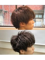 ネイビー(NAVY)&nbsp;フェザーマッシュ☆直毛さんでもくせ毛風パーマで柔らかく☆