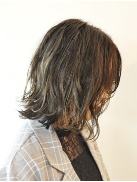 サロン マーニ(salon m ni) 切りっぱなしボブ×オリーブグレー