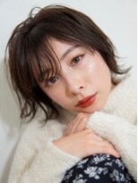 グリッター(GRITTERs) ＊大人可愛い小顔斜めバンググレージュカラーショートボブ＊