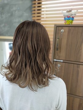 キュウヘアー(KYUU HAIR) シア―ベージュ×バレイヤージュ