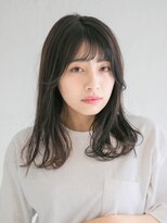 アース 三軒茶屋店(HAIR&MAKE EARTH) 三軒茶屋_レディース_セミロング_黒髪_ストレート_コテ巻き_小顔