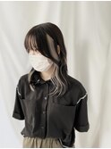 大人可愛い10代20代30代インナーカラー小顔ウルフレイヤーボブ