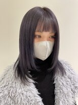 アース コアフュールボーテ 長岡店(EARTH coiffure beaute) パープルグレーダブルカラーケアブリーチワンホンヘア